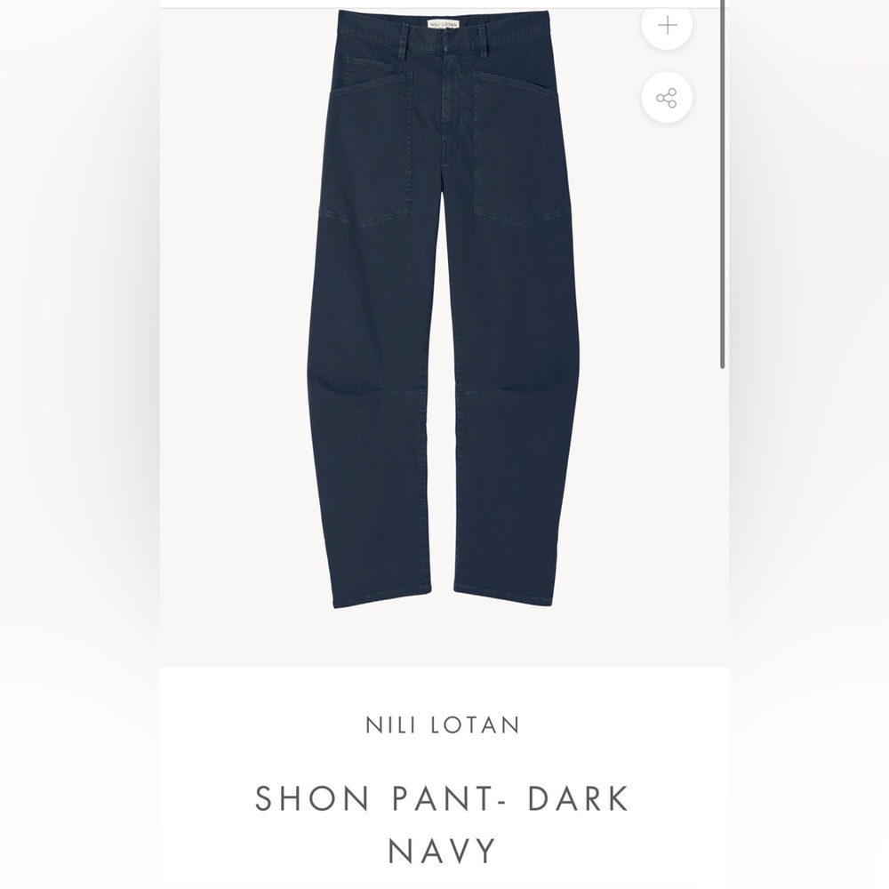 Nili Lotan Dark Navy Shon Pants
